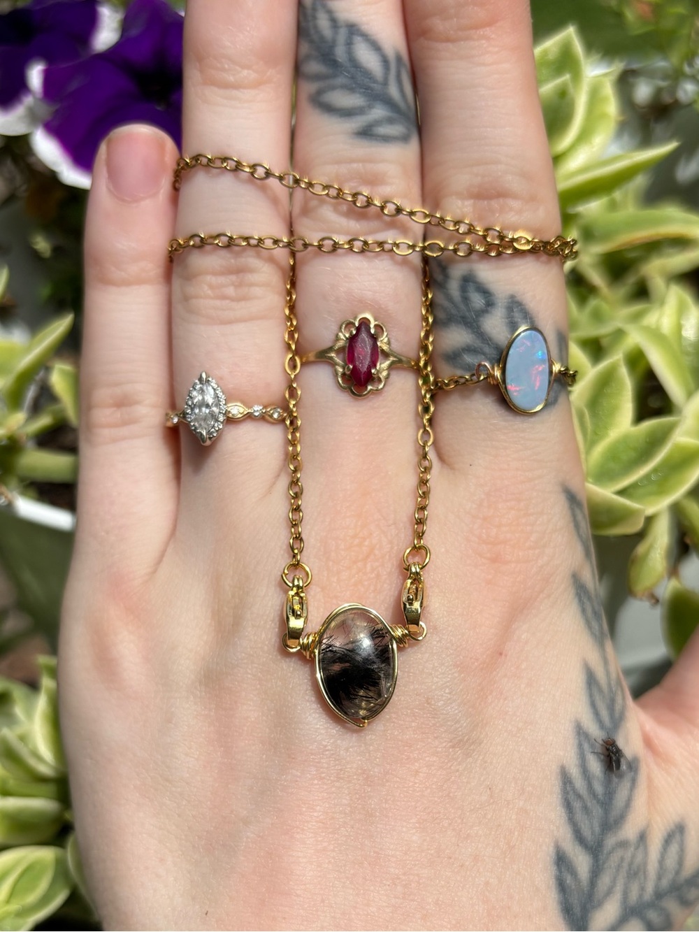 Black rutile interchangeable necklace